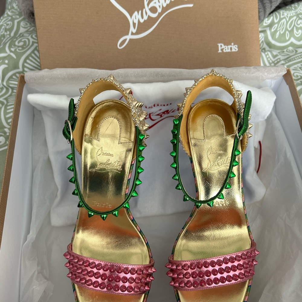 Christian Louboutin Multicolor Spiked Sandals 🔥🔥
